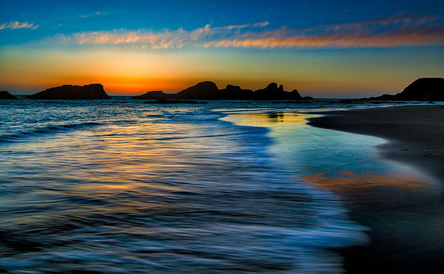 Sunset at Seal Rock Oregon Photograph by Michael Ash