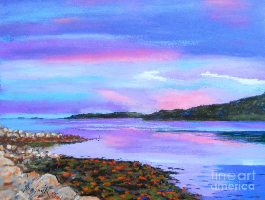 Sunset at Secret Cove Pastel by Rae  Smith  PAC