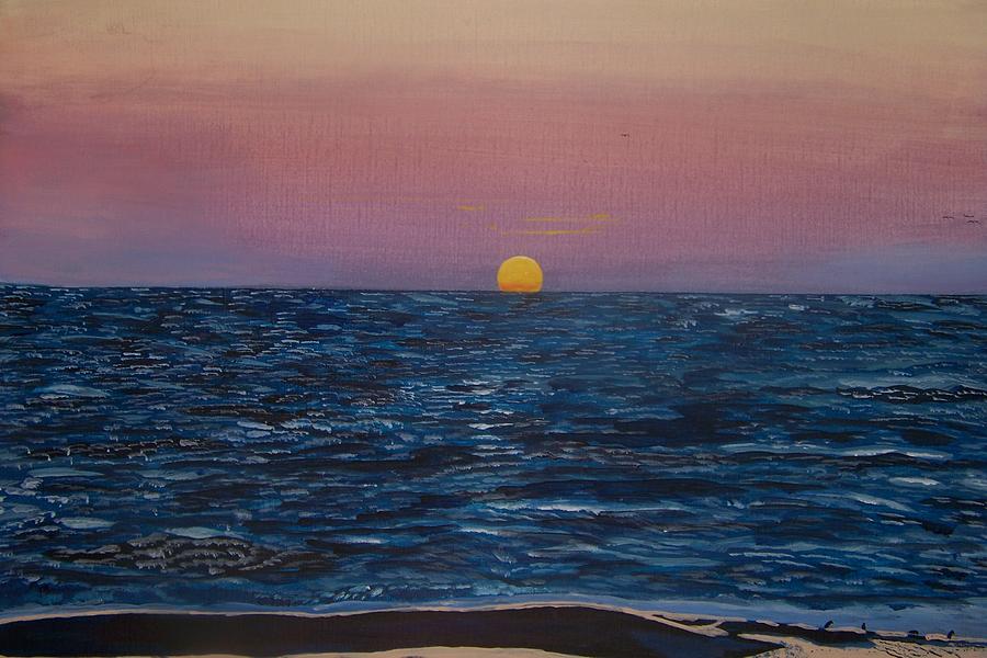 Sunset Painting - Sunset at Siesta Key Beach by William Demboski