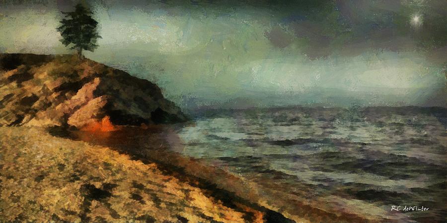 Sunset at Silver Bay Painting by RC DeWinter
