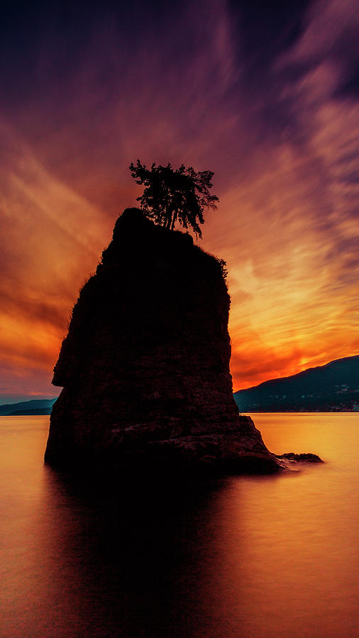 Sunset at Siwash Rock Photograph by Stephen Stookey