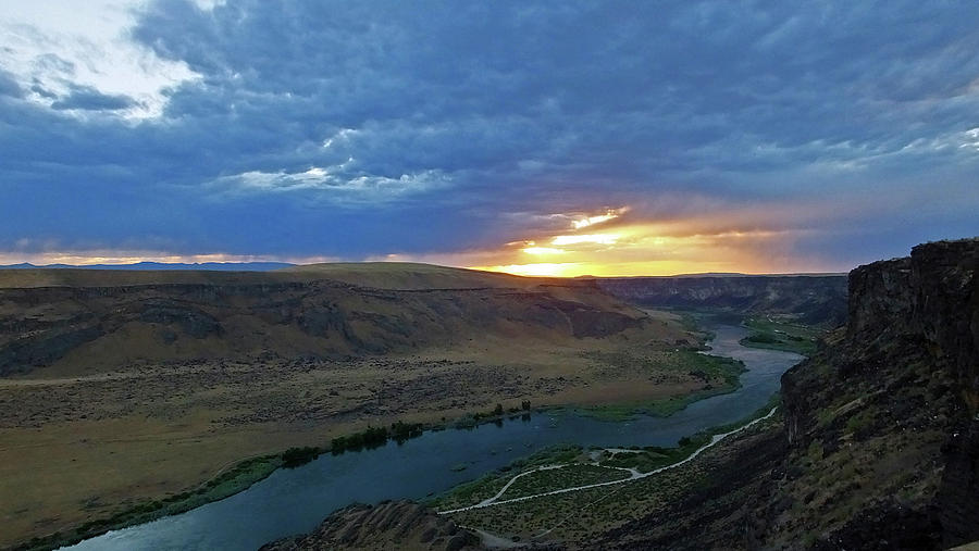 Sunset at Snake River Canyon 1 Photograph by Judy Wanamaker