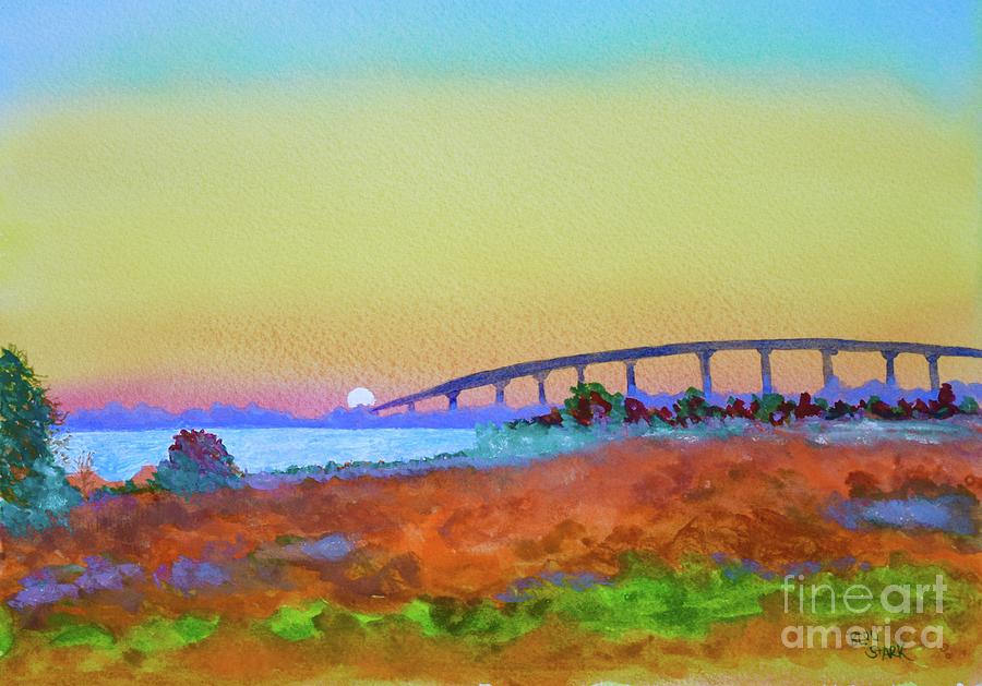 Sunset At Solomans Island, Md Painting