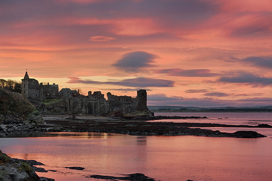 Sunset at St Andrews Photograph by Neil Crawford