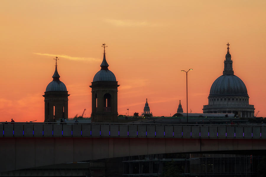 Sunset at St Pauls Photograph by Shirley Mitchell