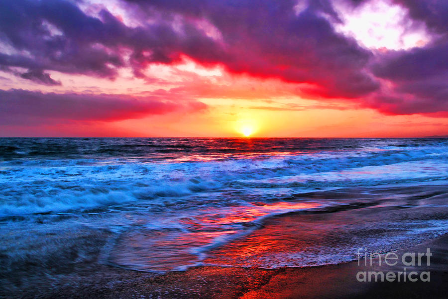 Sunset at Strands Beach Photograph by Mariola Bitner