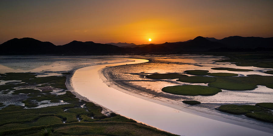 Sunset at Suncheon Bay Photograph by Ng Hock How