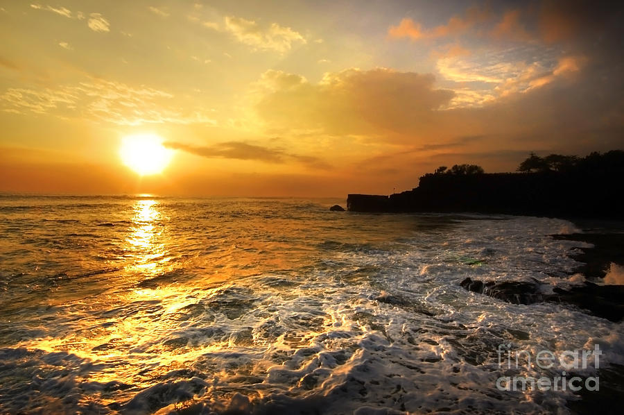 Sunset At Tanhalot Bali Photograph by Charuhas Images