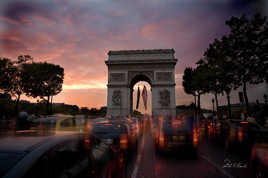 Sunset at the Arch De Triumph Photograph by Frederic A Reinecke