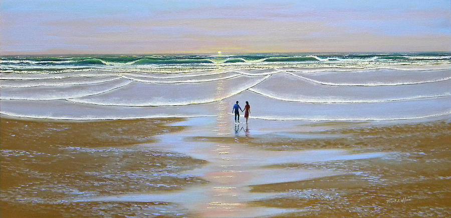 Sunset At The Beach Painting by Frank Wilson
