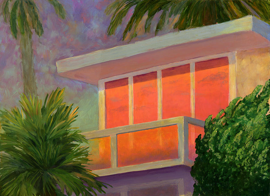 Sunset At The Beach House Painting
