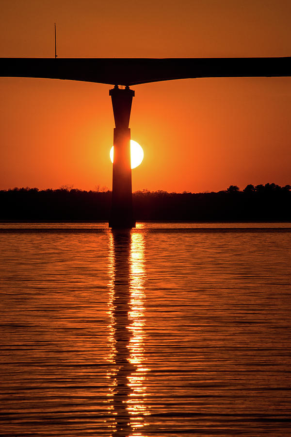 Sunset at the Bridge Photograph by Don Johnson