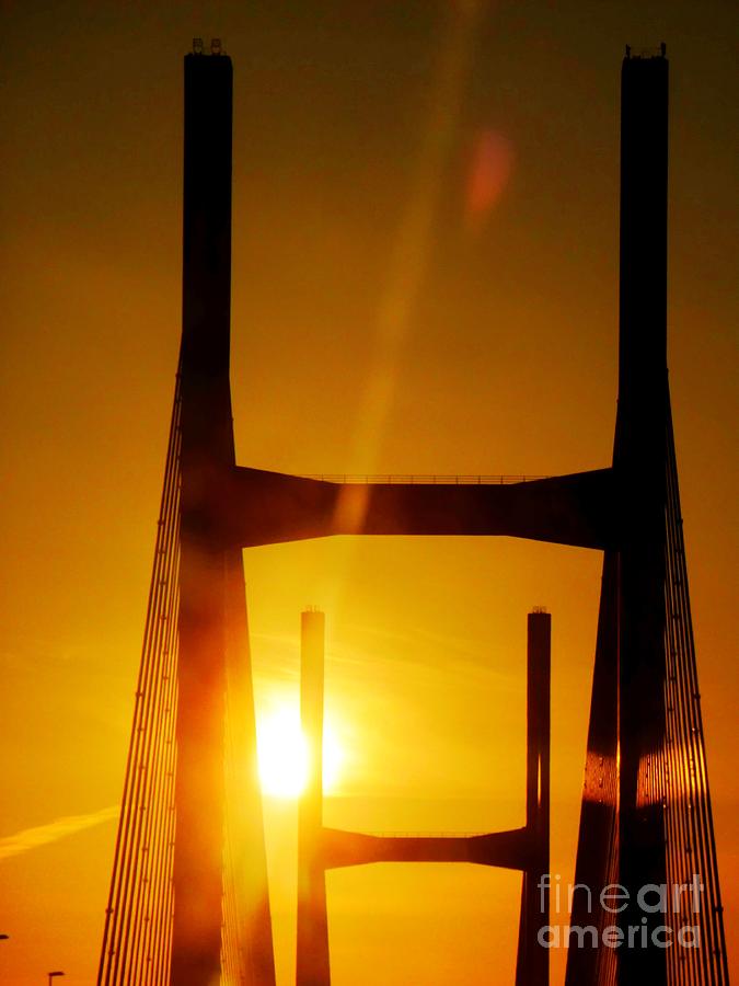 Sunset Photograph - Sunset at the Bridge by Vicki Spindler