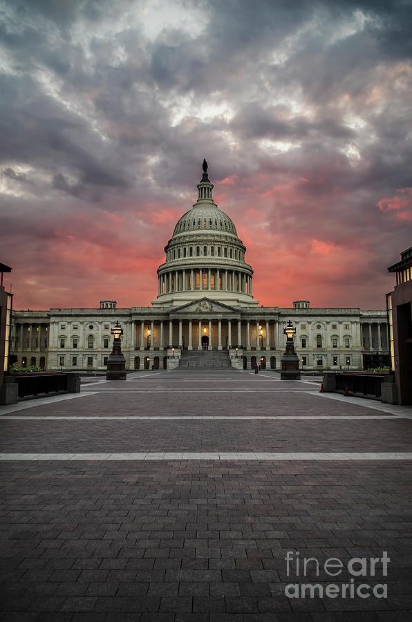 Sunset At The Capitol Photograph by Judy Wolinsky