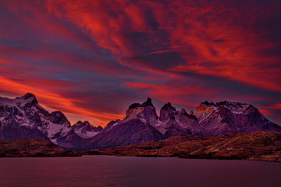 Sunset at The Cuernos - Patagonia Photograph by Stuart Litoff