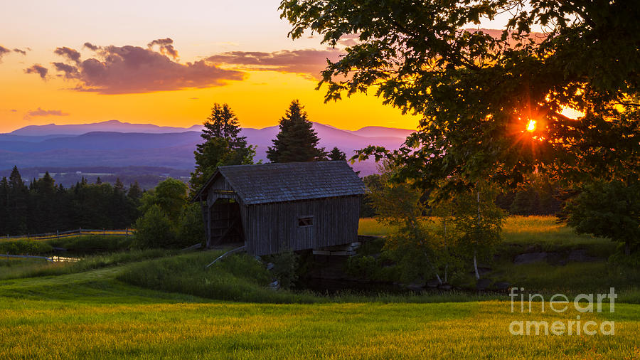 Sunset at the Foster Covered  Photograph by New England Photography