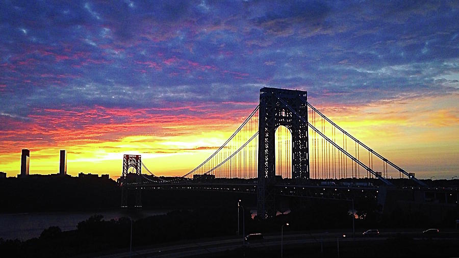 Sunset at the George Washington Bridge Photograph by Ydania Ogando