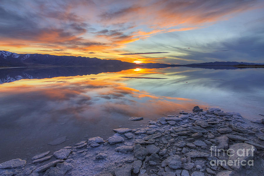 Sunset At The Great Salt Lake Photograph by Spencer Baugh