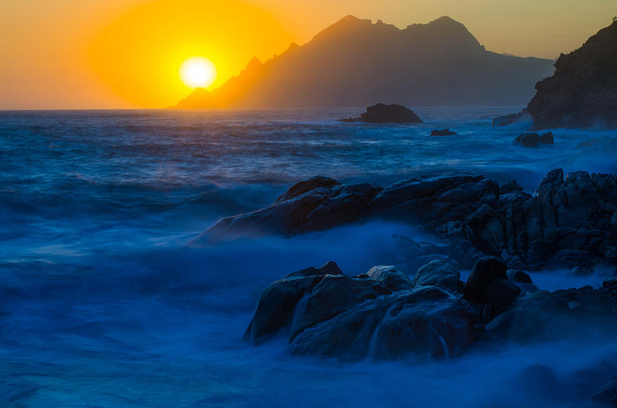 Mountain Photograph - Sunset at the Gulf of Porto by Ingo Scholtes