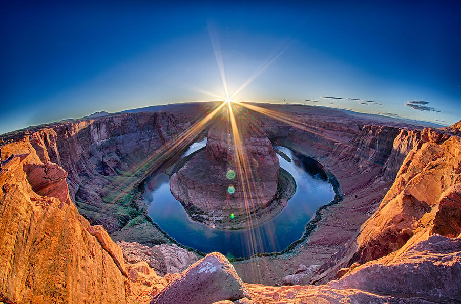 Sunset at the Horseshoe Band - Grand Canyon Photograph by Alex Grichenko