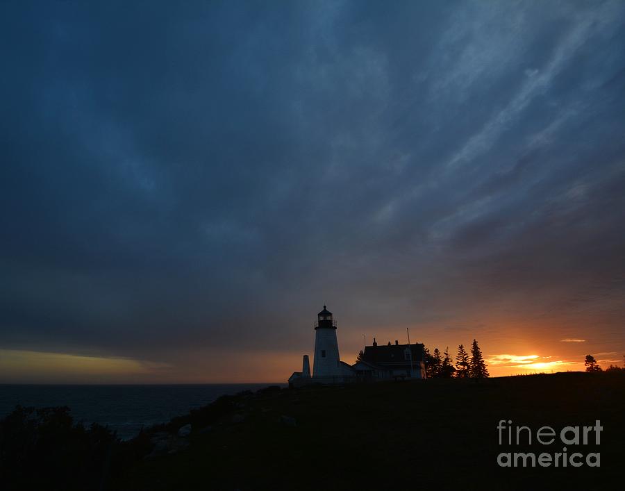Sunset at the Lighthouse Photograph by Steve Brown
