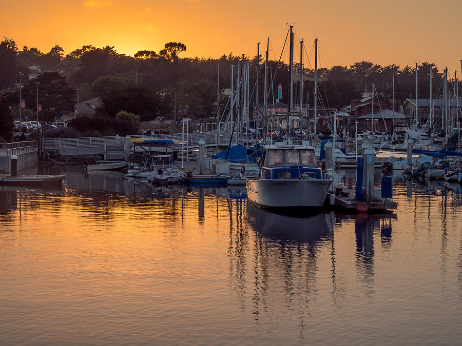 Sunset at the Marina Photograph by Derek Dean