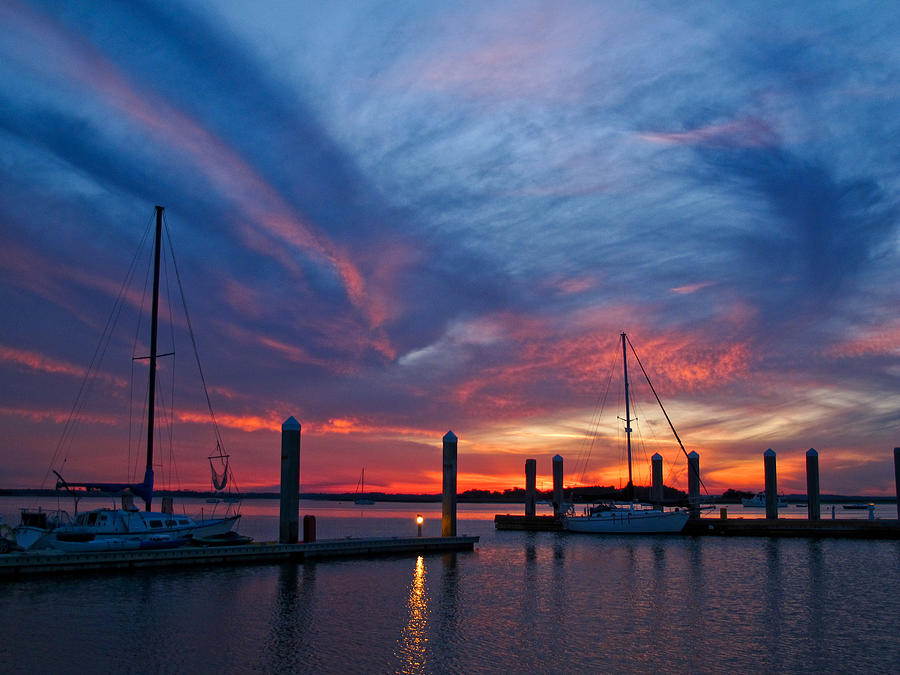 Sunset Photograph - Sunset at the Marina by Scott Moore
