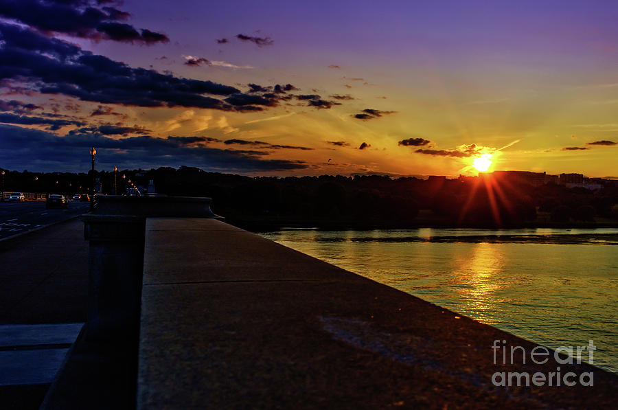 Sunset at the Memorial Bridge Photograph by Jonas Luis