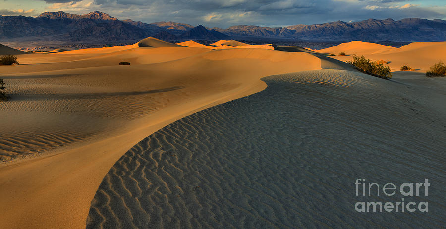 Death Valley National Park Photograph - Sunset At The Mesquite Sand Dunes by Adam Jewell