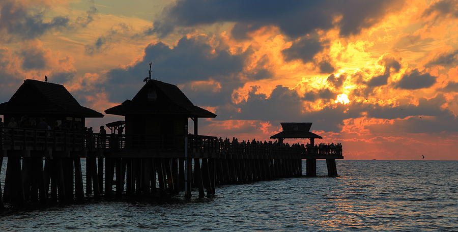 Sunset at the Naples Pier Photograph by Sean Allen