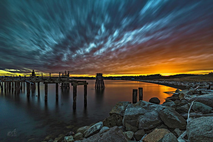 Sunset at the Pilings Photograph by Thomas Ashcraft