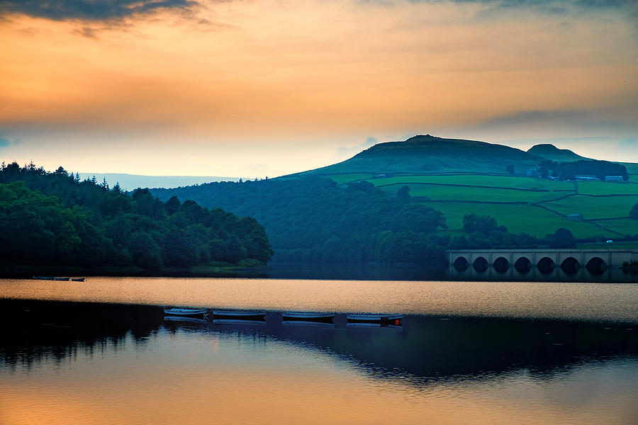 Sunset at the reservoir Photograph by Tim Clark