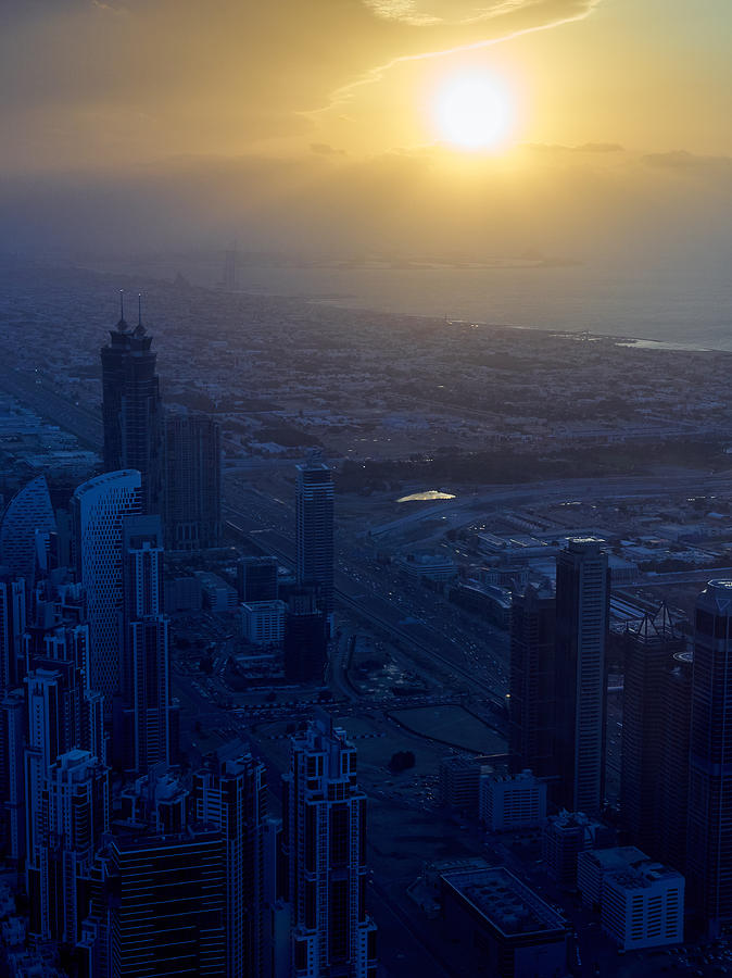 Sunset At the Top of Burj Khalifa Photograph by Jouko Lehto