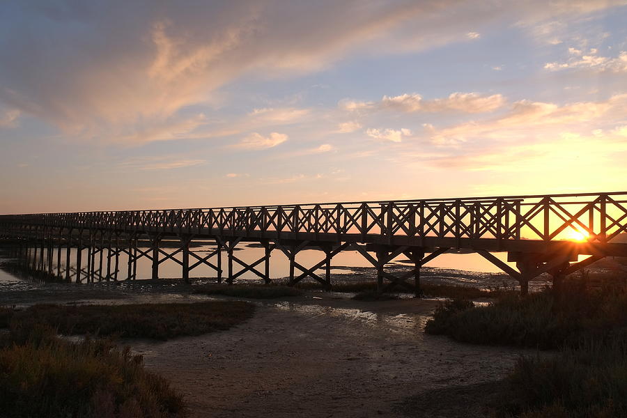 Sunset at the wooden bridge Photograph by Angelo DeVal