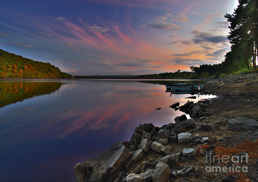 Sunset at Tunstall Reservoir County Durham Photograph by Martyn Arnold