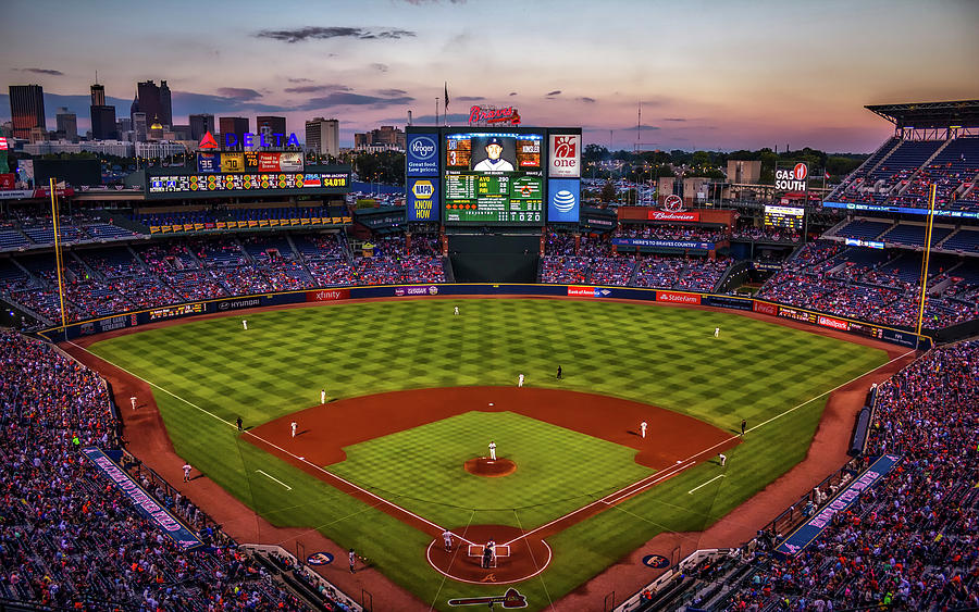 Sunset at Turner Field - Home of the Atlanta Braves by Mountain Dreams