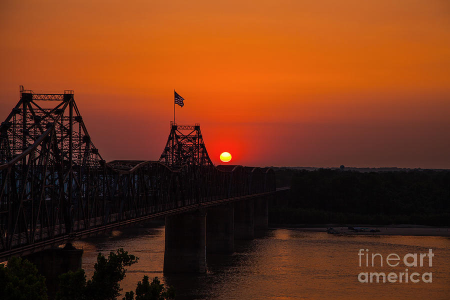 Sunset at Vicksburg Photograph by T Lowry Wilson