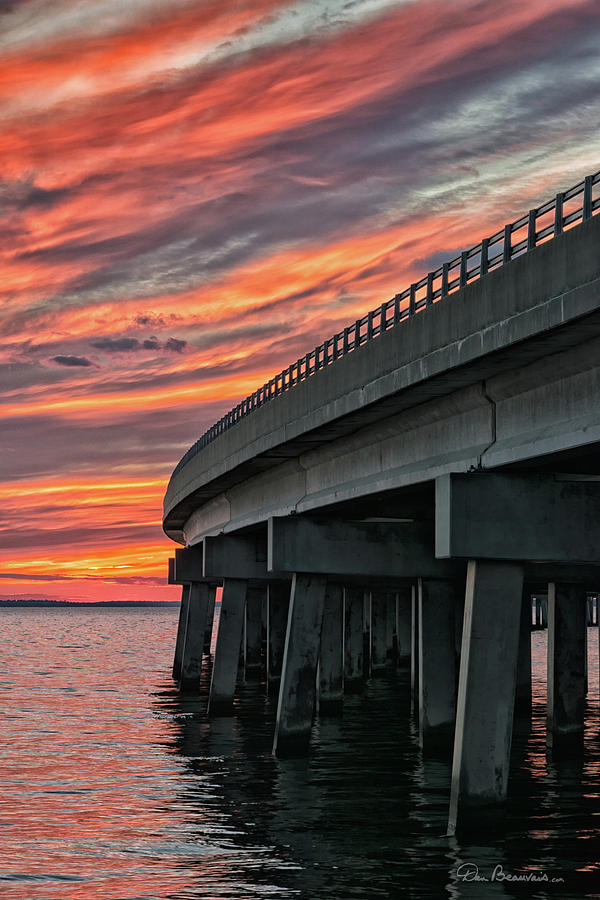 Sunset at Virginia Dare Memorial Bridge 4854 Photograph by Dan Beauvais