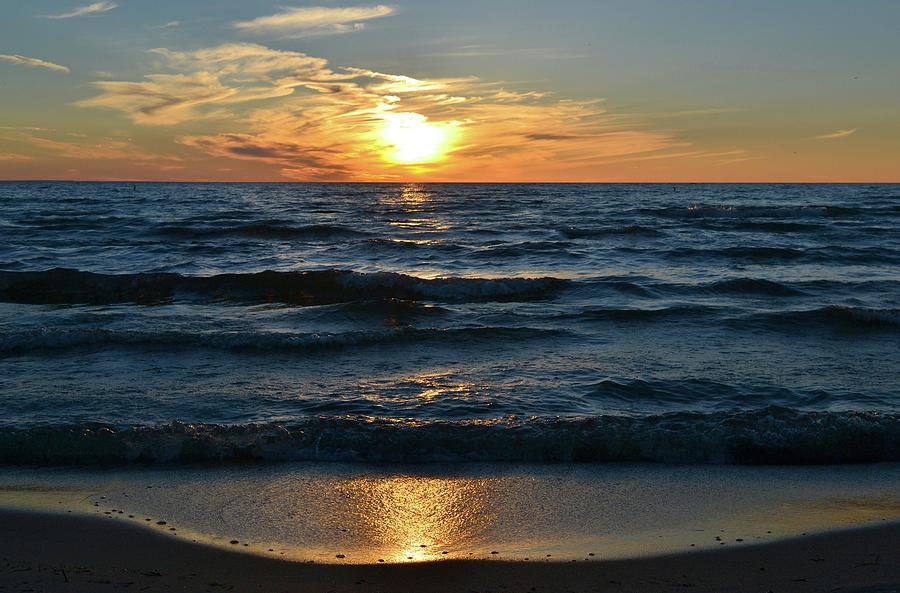 Sunset At Wasaga Beach June 21-2017  Photograph by Lyle Crump