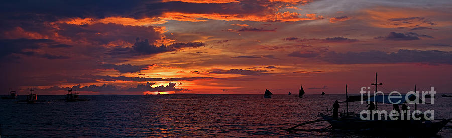 sunset at White Beach Photograph by Joerg Lingnau