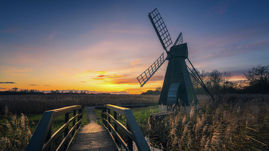 Sunset at Wicken Fen Photograph by James Billings