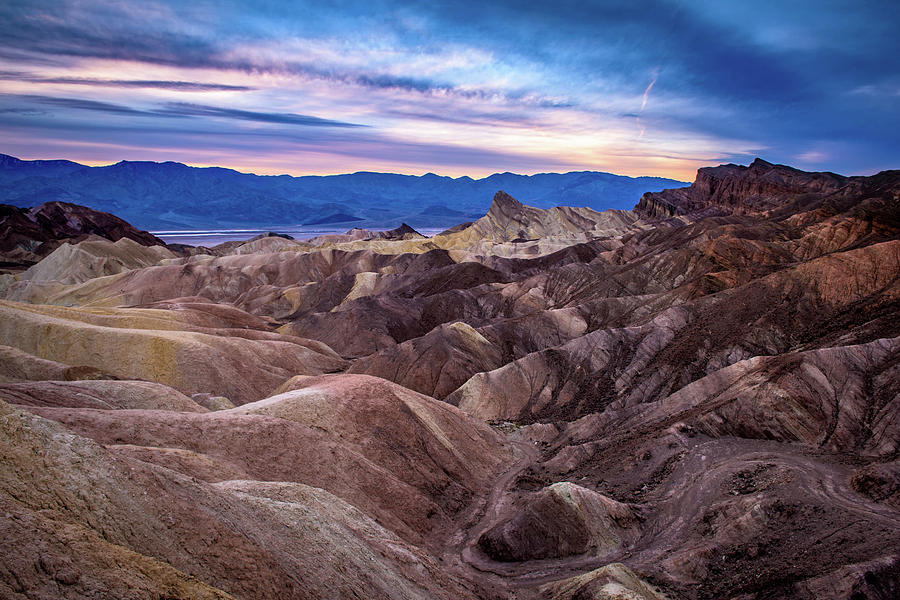 Sunset at Zabriskie Point in Death Valley National Park Photograph by John Hight