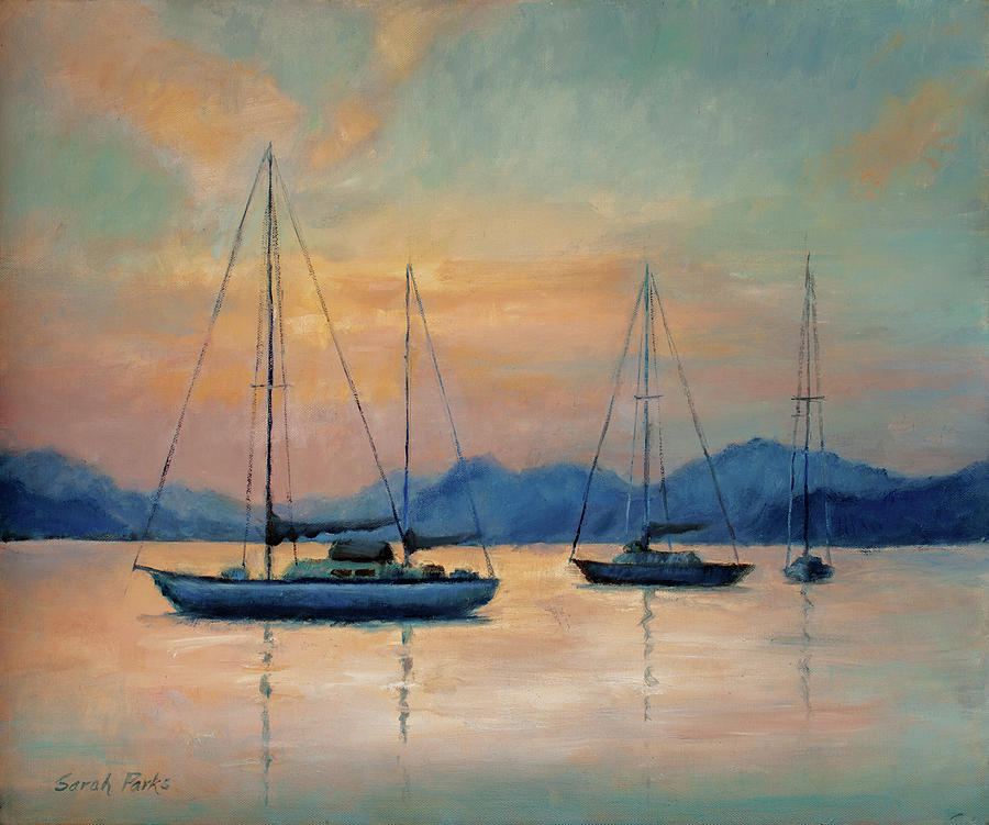 Sunset Bay Painting by Sarah Parks
