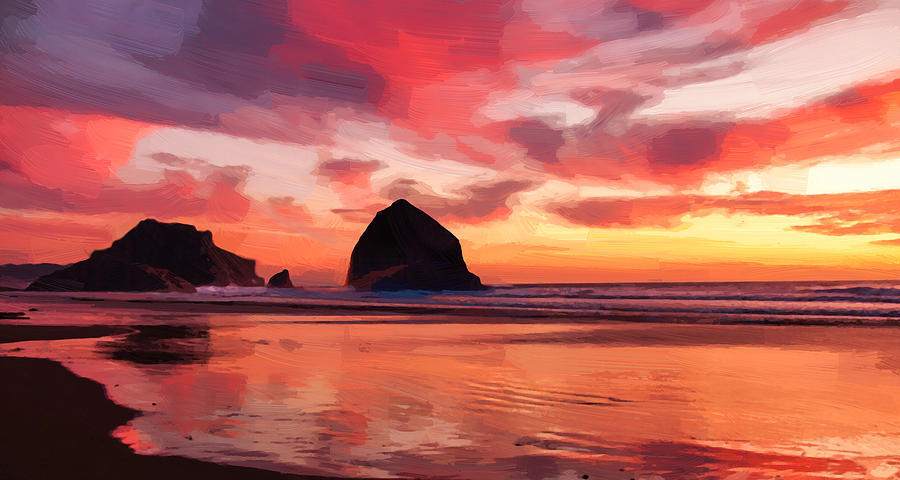 Sunset Beach Digital Art