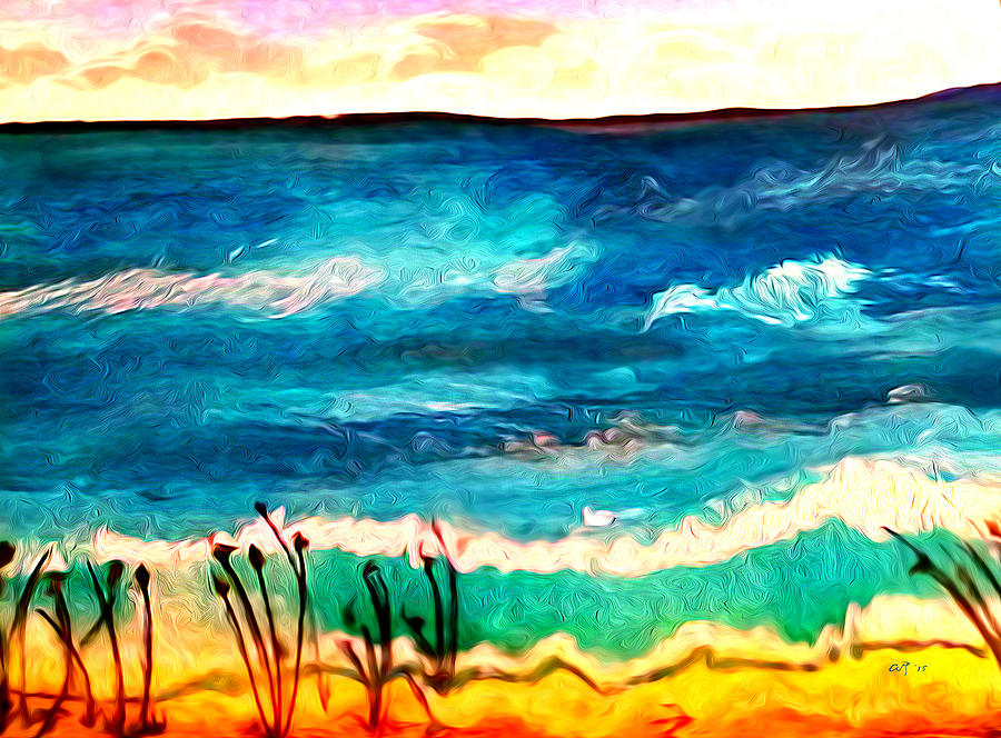 Sunset Beach Painting by Amy Shaw