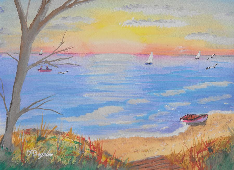 Sunset Beach Painting by David Bigelow