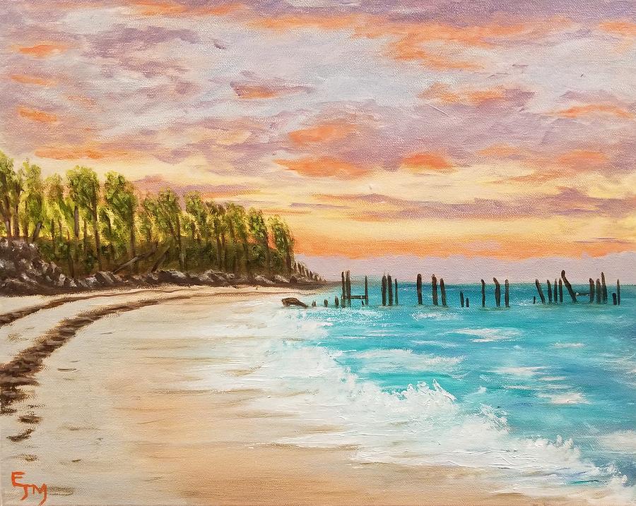 Sunset Beach Painting By Elimar Mateo