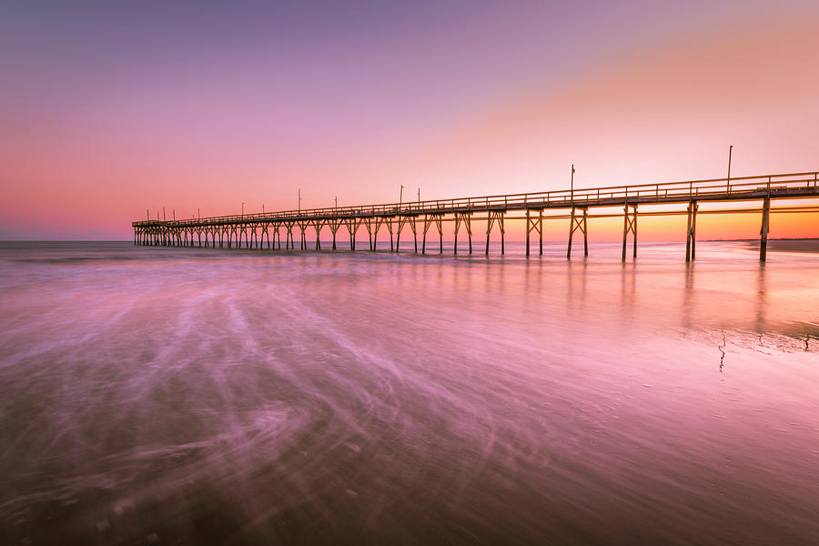 Sunset Beach Fishing Pier in the Carolinas at Sunset Photograph by Ranjay Mitra