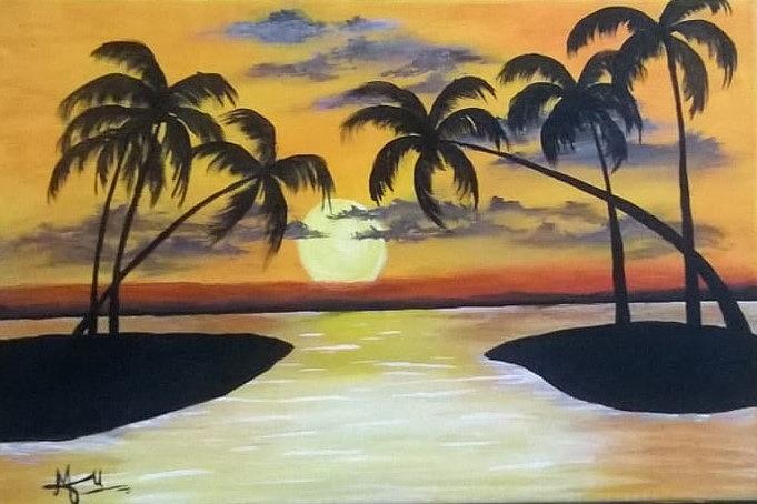 Easy Ocean Sunset Paintings