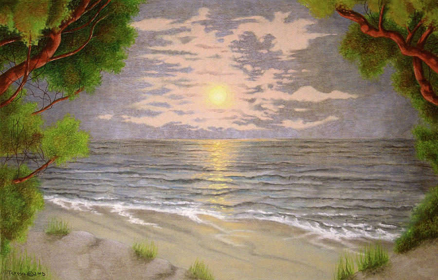 Sunset Beach Drawing By Teresa Frazier